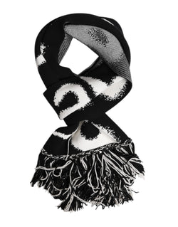Black Logo Neck Warmer Wrap Men Shawl Scarf Dolce & Gabbana