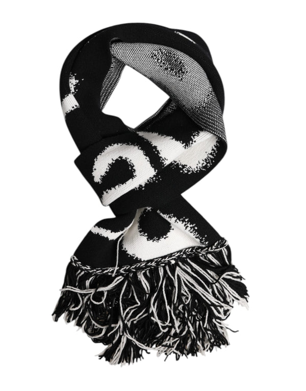 Black Logo Neck Warmer Wrap Men Shawl Scarf Dolce & Gabbana