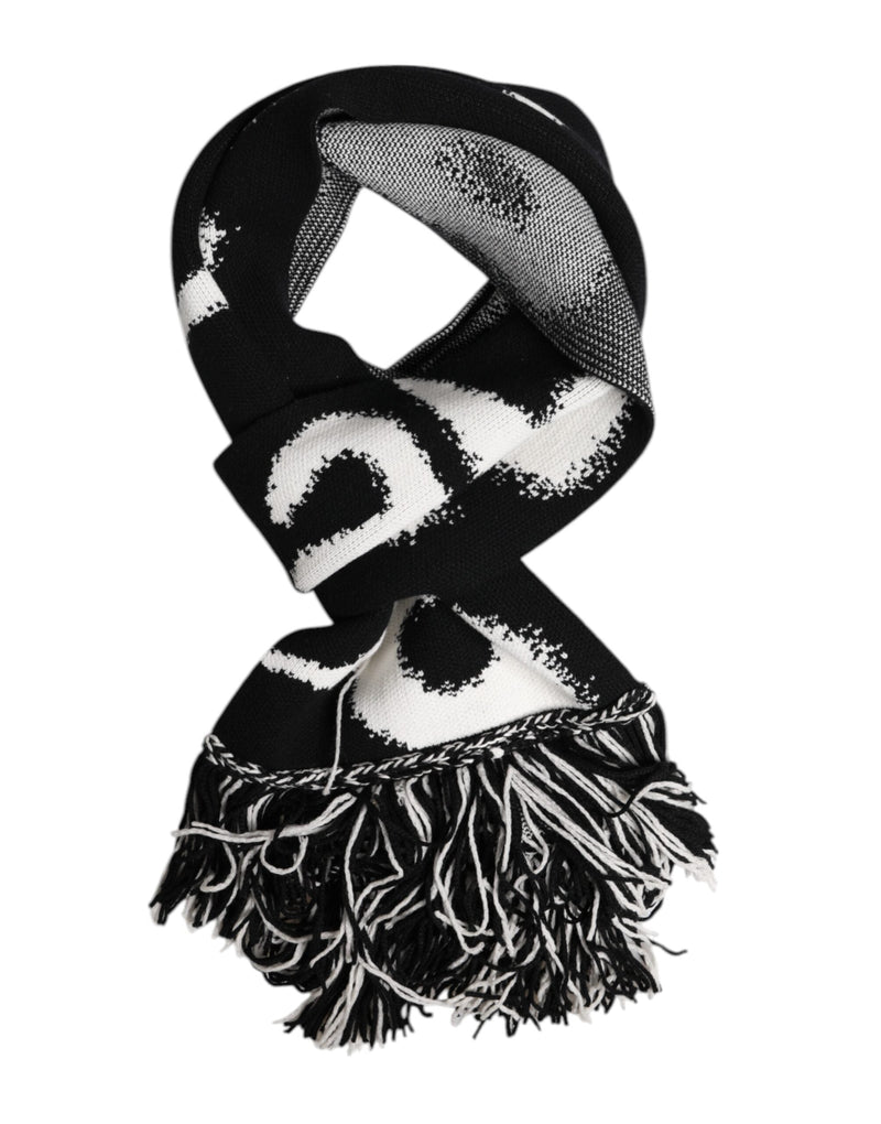 Black Logo Neck Warmer Wrap Men Shawl Scarf Dolce & Gabbana