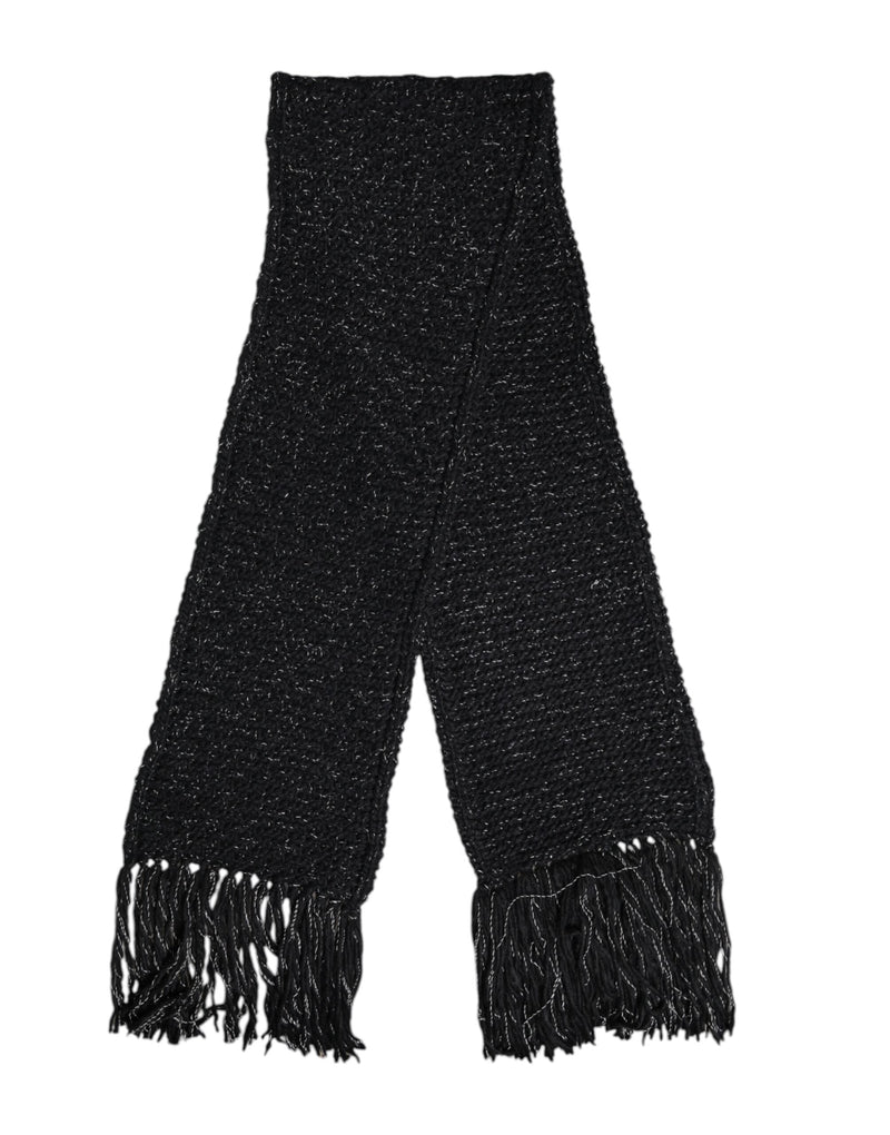 Black Cashmere Neck Warmer Wrap Shawl Scarf Dolce & Gabbana