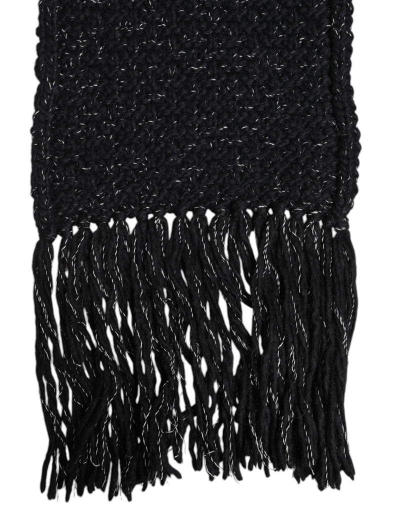 Black Cashmere Neck Warmer Wrap Shawl Scarf Dolce & Gabbana