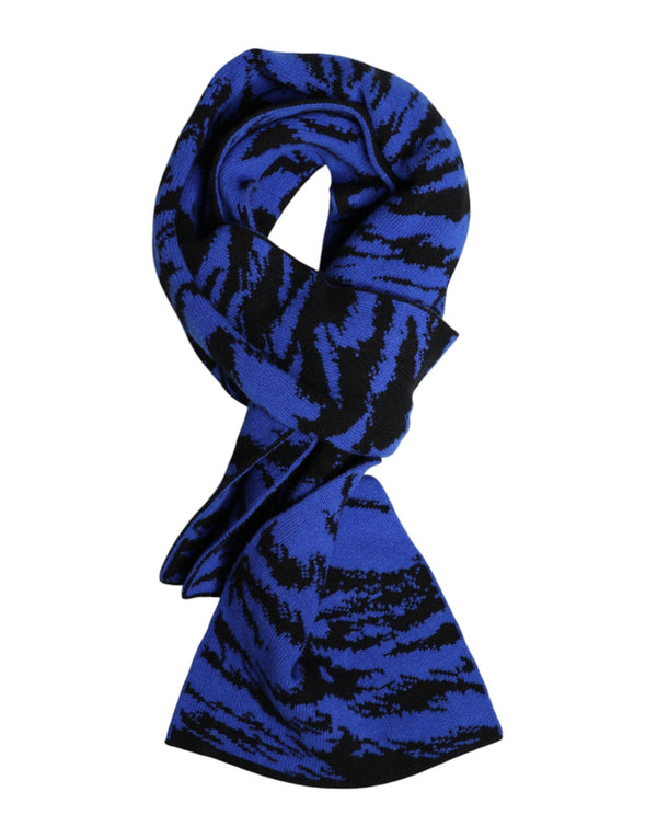 Blue Black Logo Neck Warmer Wrap Shawl Scarf Dolce & Gabbana