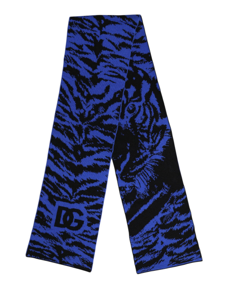Blue Black Logo Neck Warmer Wrap Shawl Scarf Dolce & Gabbana