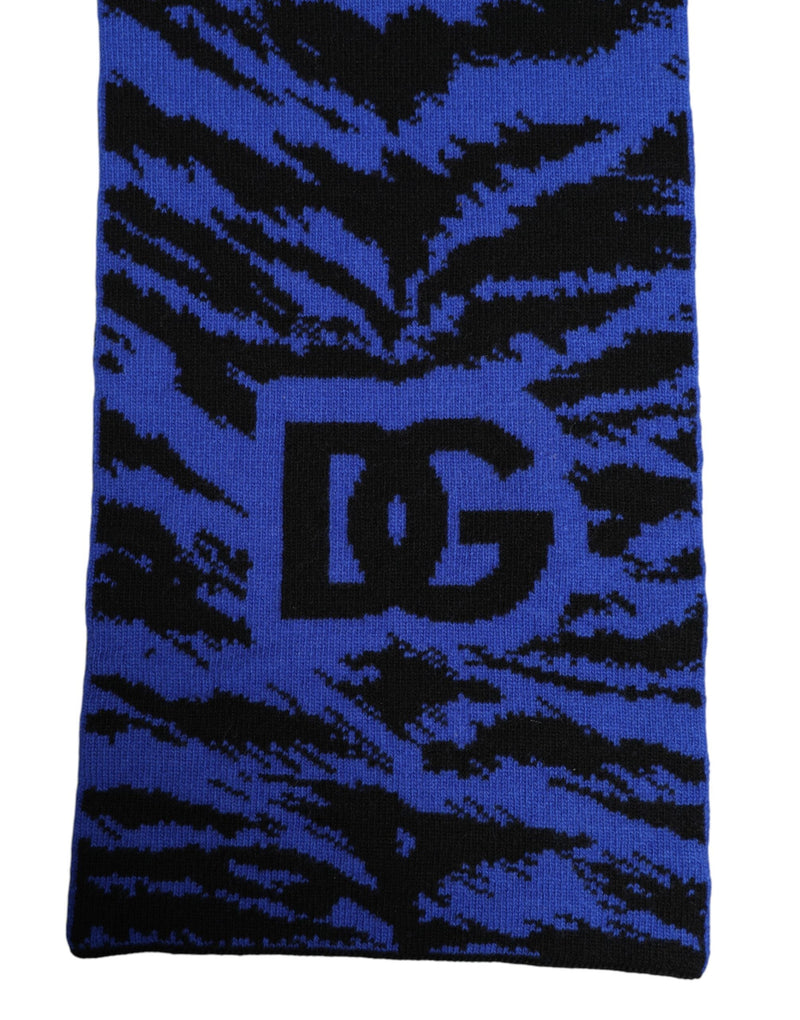 Blue Black Logo Neck Warmer Wrap Shawl Scarf Dolce & Gabbana