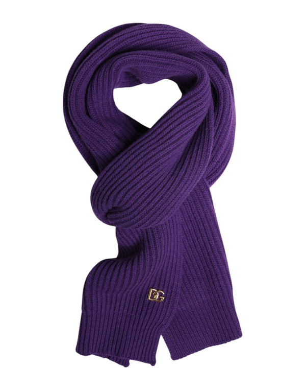 Purple DG Logo Neck Warmer Wrap Shawl Scarf Dolce & Gabbana