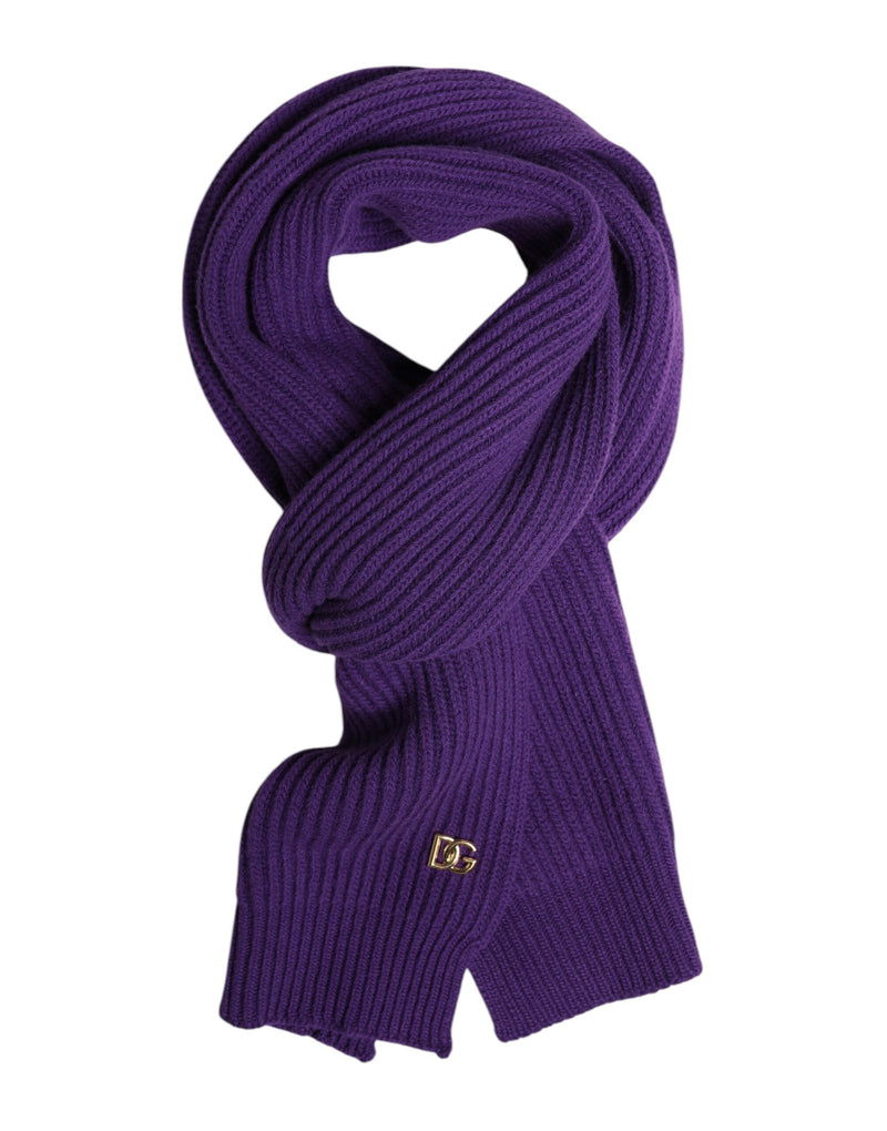 Purple DG Logo Neck Warmer Wrap Shawl Scarf Dolce & Gabbana