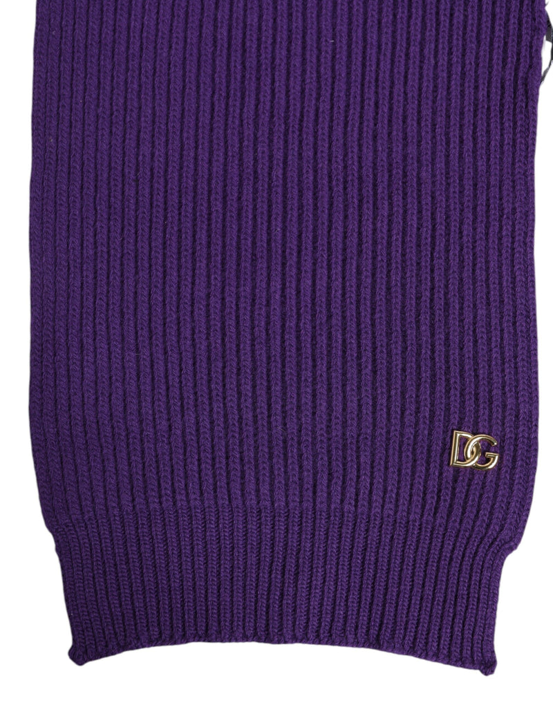 Purple DG Logo Neck Warmer Wrap Shawl Scarf Dolce & Gabbana