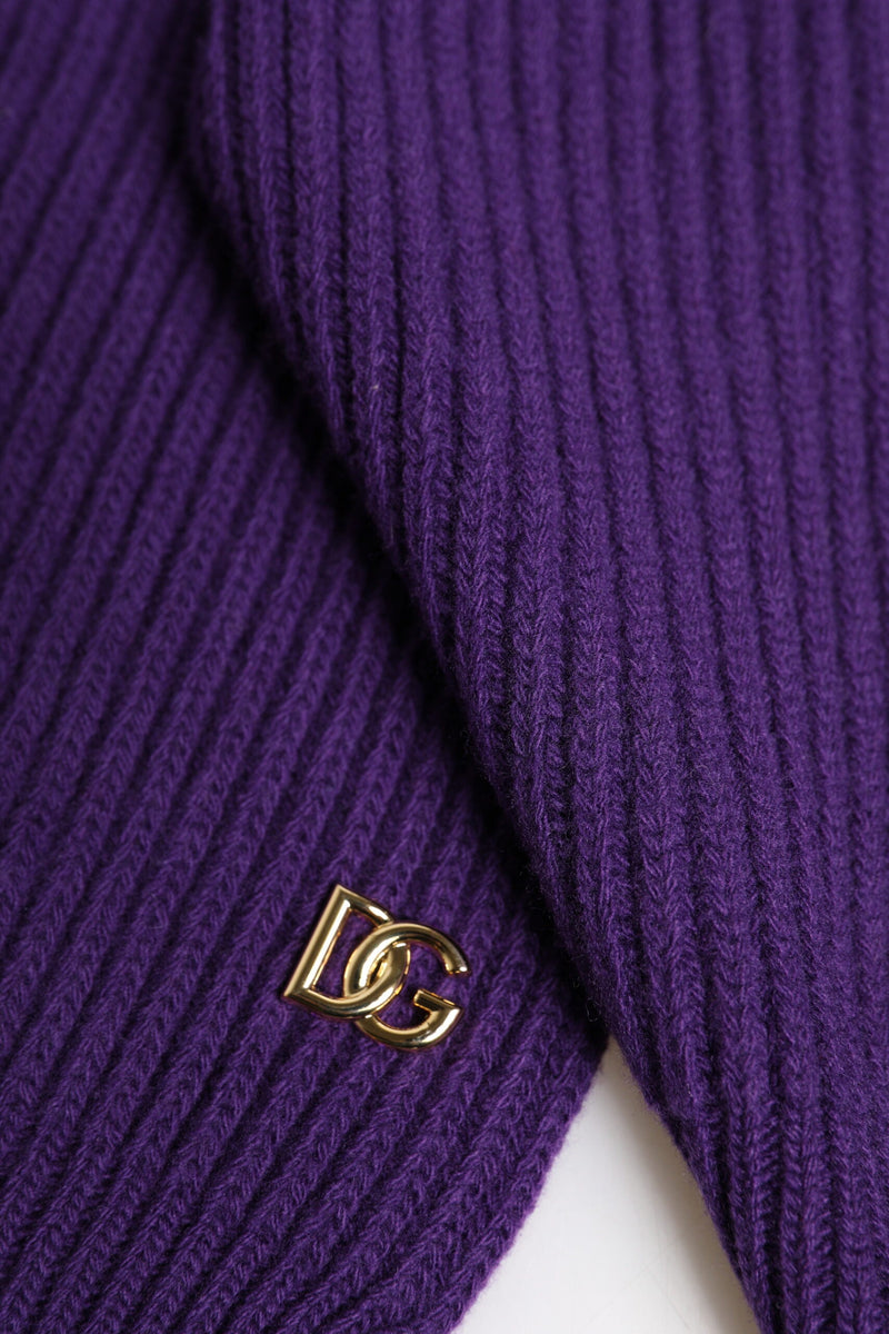 Purple DG Logo Neck Warmer Wrap Shawl Scarf Dolce & Gabbana