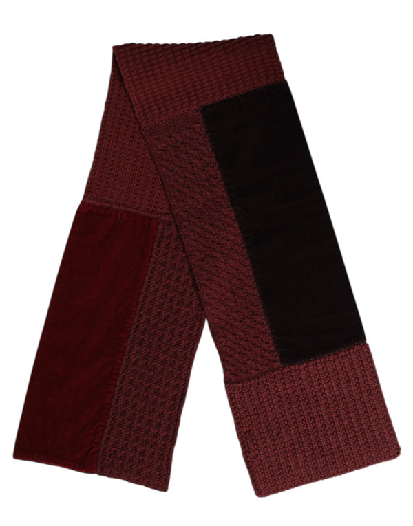 Maroon Black Neck Warmer Wrap Shawl Scarf Dolce & Gabbana