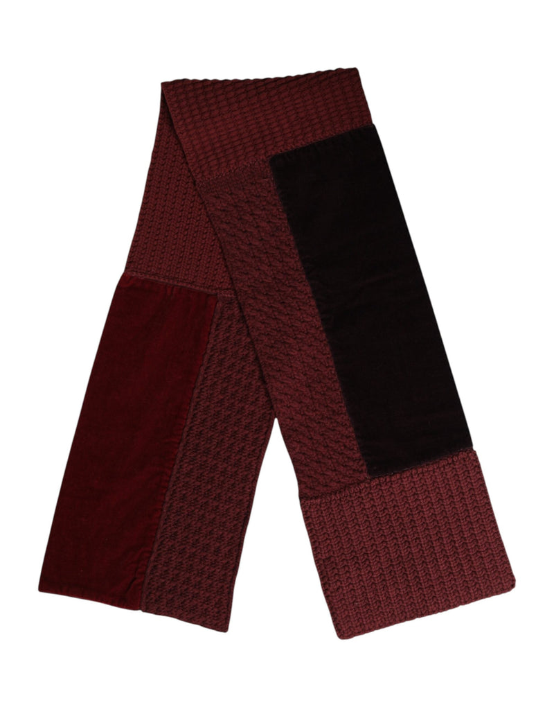 Maroon Black Neck Warmer Wrap Shawl Scarf Dolce & Gabbana