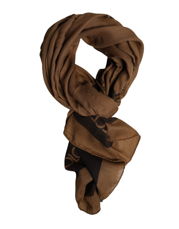 Brown DG Crown Neck Warmer Men Foulard Scarf Dolce & Gabbana