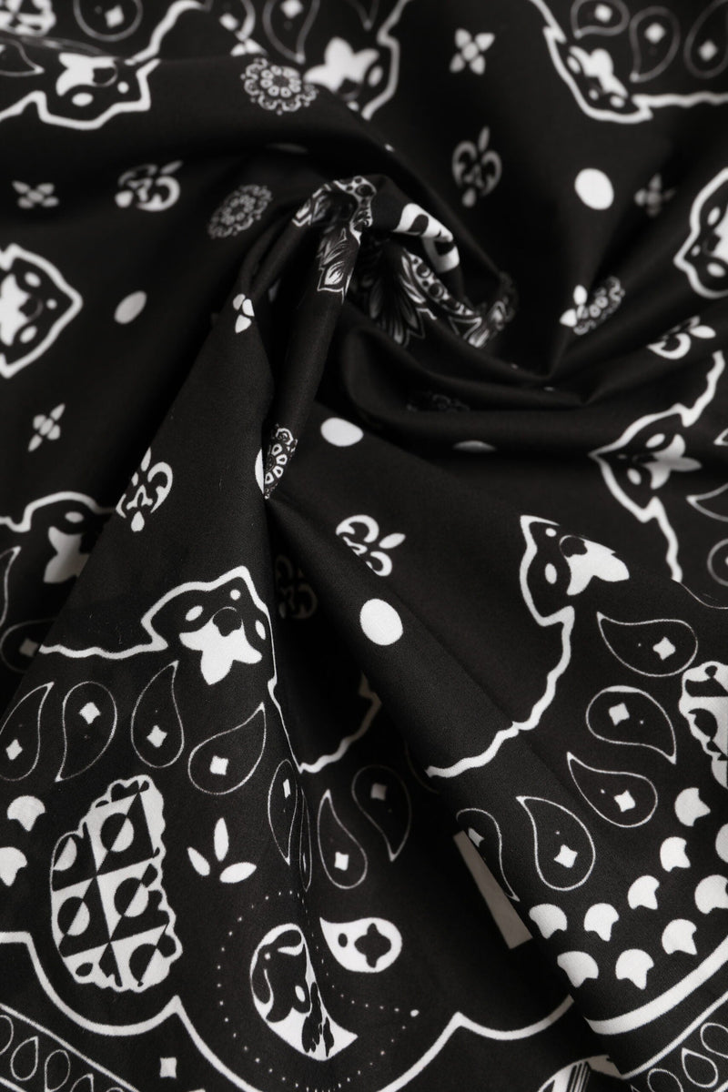 Black White Bandana Square Men Foulard Scarf Dolce & Gabbana
