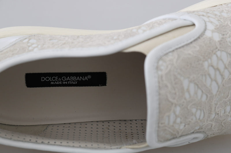 Elegant Off White Loafers for Ladies Dolce & Gabbana