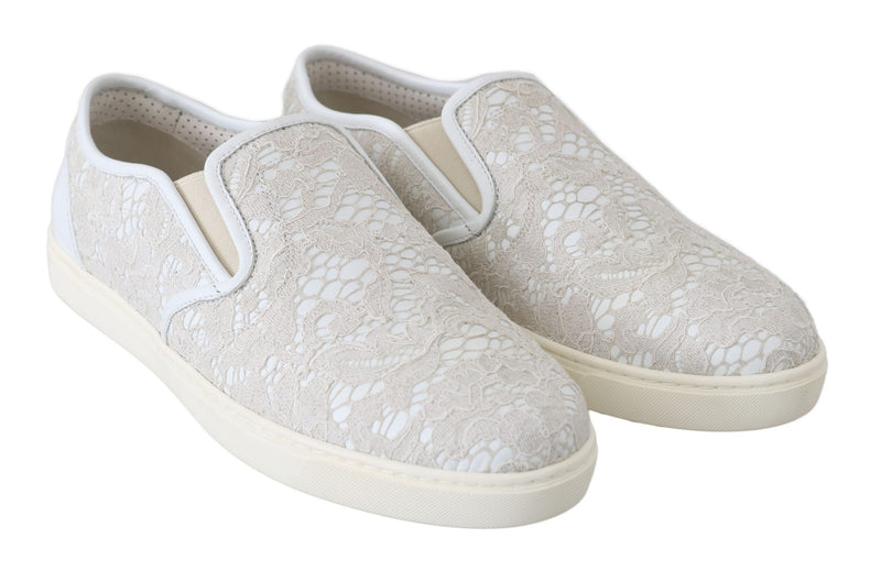 Elegant Off White Loafers for Ladies Dolce & Gabbana