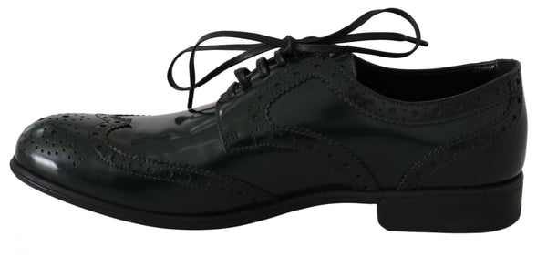 Elegant Green Brogues Oxford Wingtip Flats Dolce & Gabbana