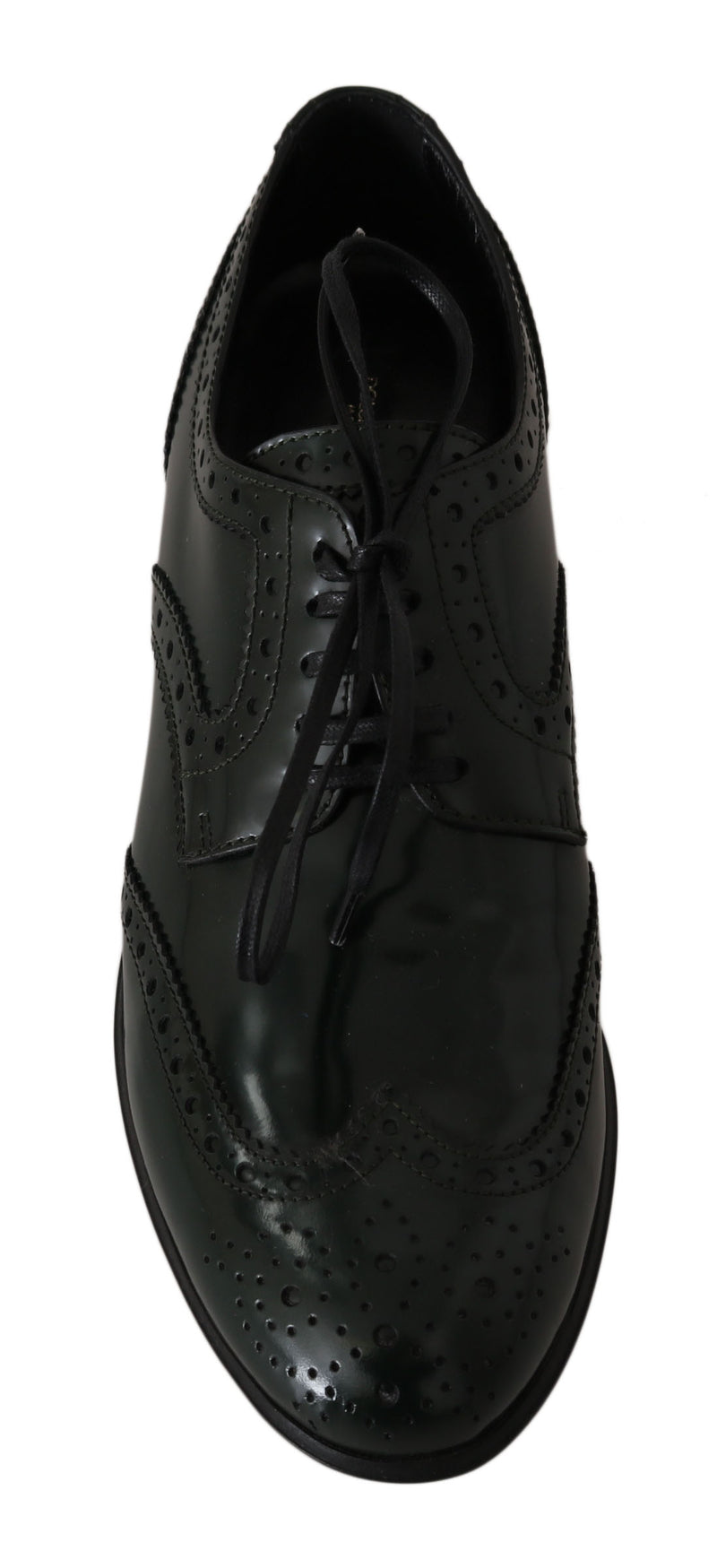 Elegant Green Brogues Oxford Wingtip Flats Dolce & Gabbana