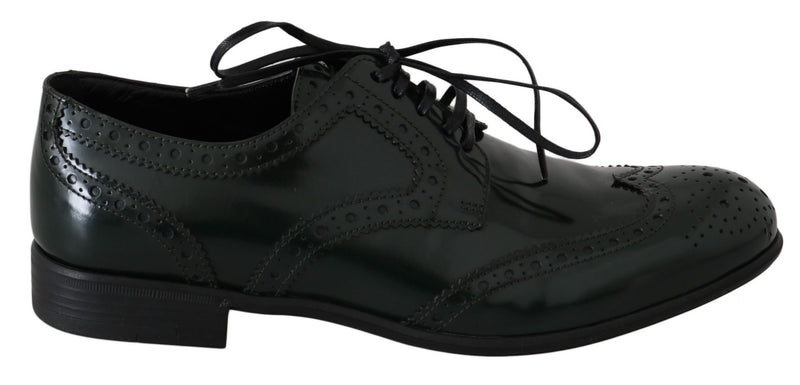 Elegant Green Brogues Oxford Wingtip Flats Dolce & Gabbana