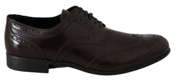 Elegant Brown Leather Oxford Flats Dolce & Gabbana