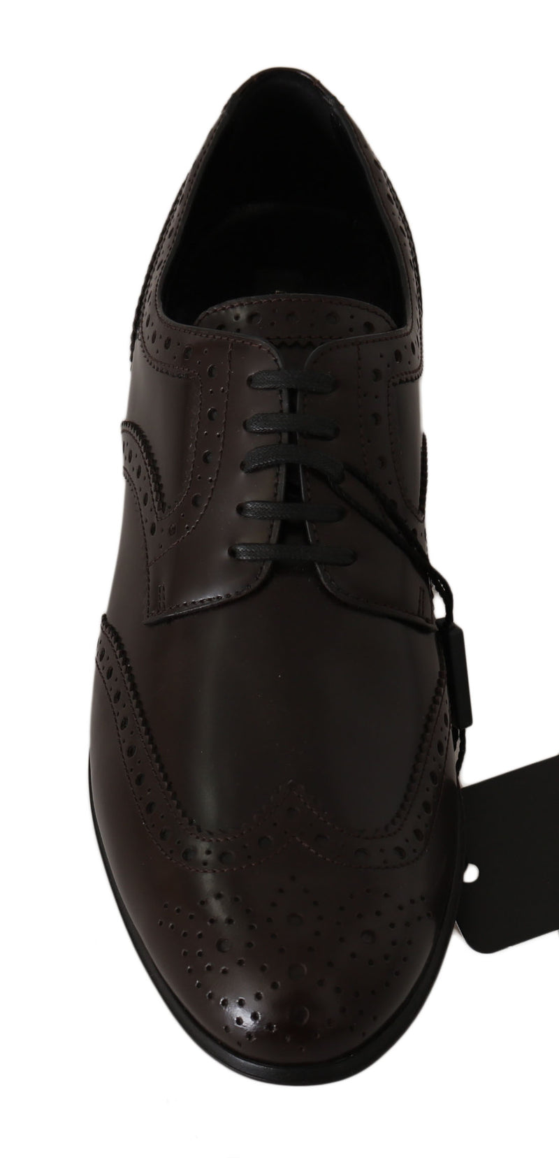 Elegant Brown Leather Oxford Flats Dolce & Gabbana