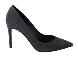 Elegant Gray Suede Stiletto Pumps Dolce & Gabbana