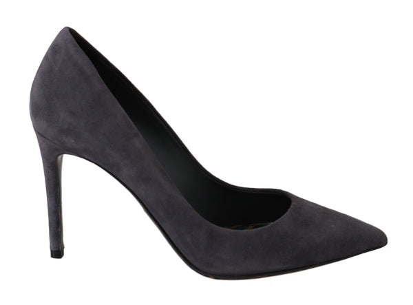 Elegant Gray Suede Stiletto Pumps Dolce & Gabbana