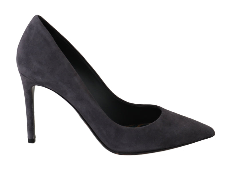 Elegant Gray Suede Stiletto Pumps Dolce & Gabbana