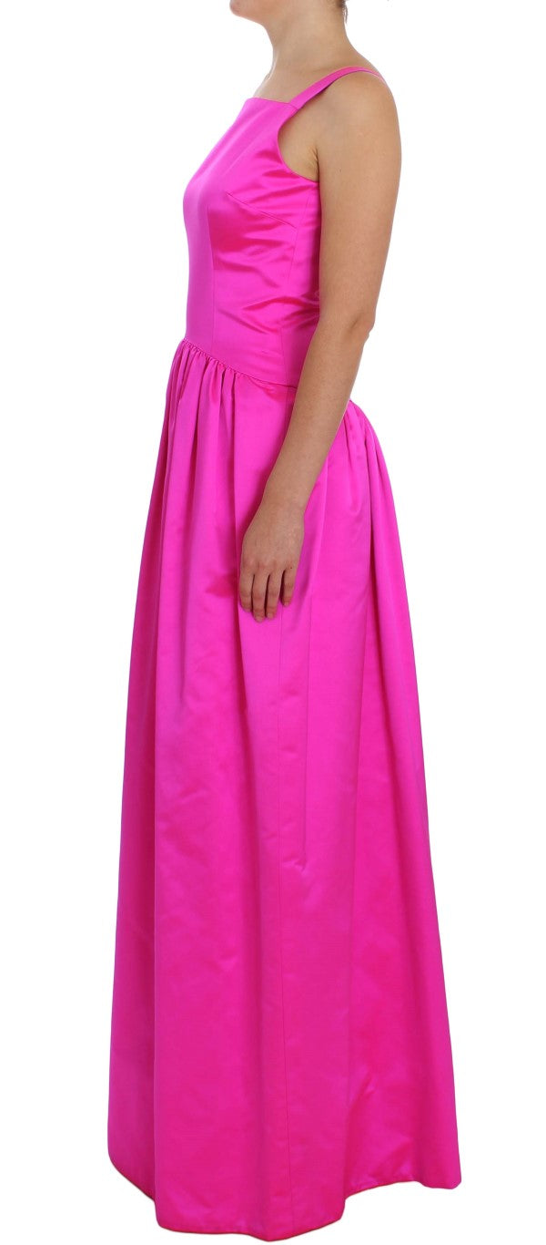 Elegant Silk Full Length Pink Sheath Dress Dolce & Gabbana