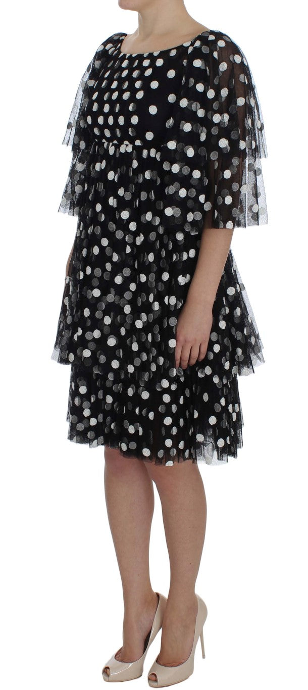 Elegant Polka Dotted Ruffled Dress Dolce & Gabbana