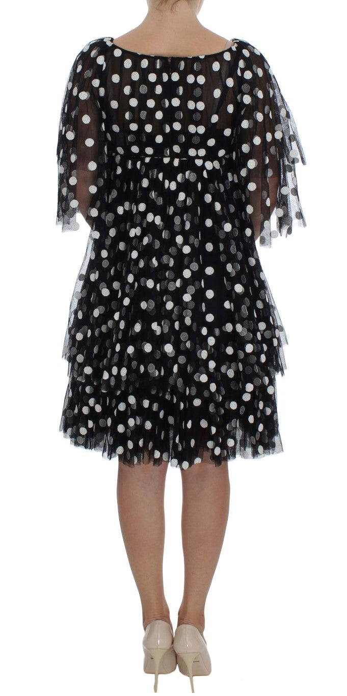 Elegant Polka Dotted Ruffled Dress Dolce & Gabbana