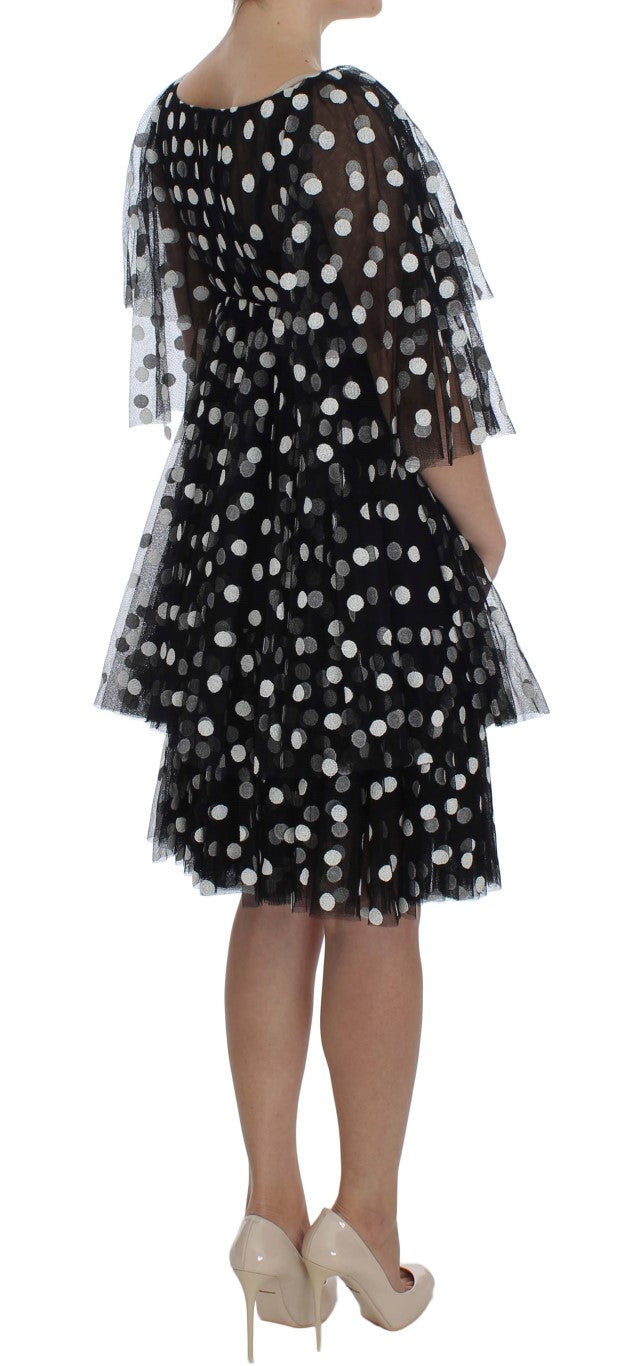 Elegant Polka Dotted Ruffled Dress Dolce & Gabbana