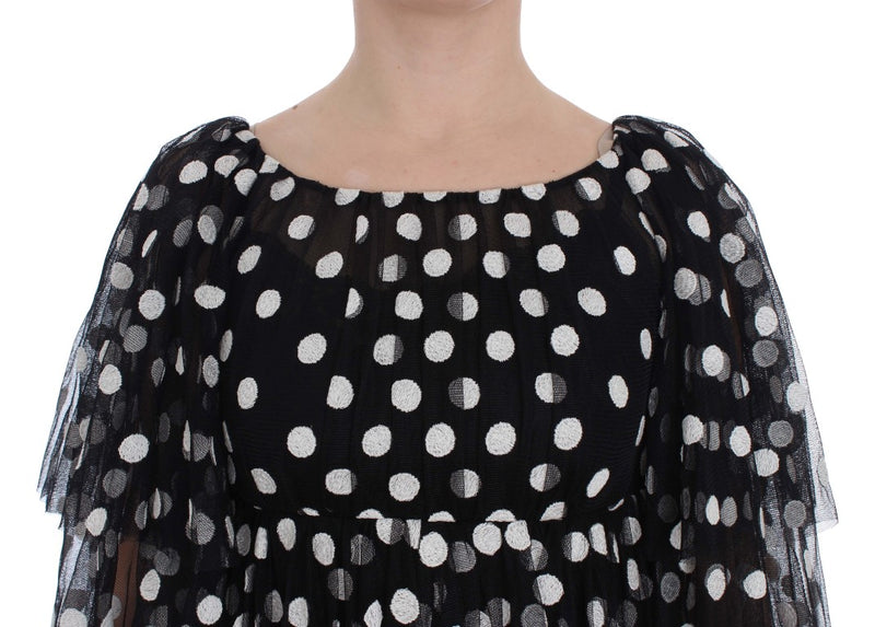 Elegant Polka Dotted Ruffled Dress Dolce & Gabbana