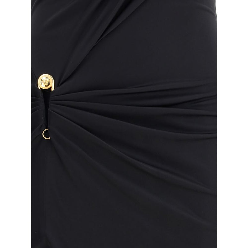 Draped jersey long Dress Versace