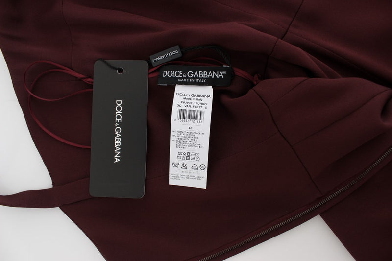 Elegant Bordeaux Sheath Dress Dolce & Gabbana