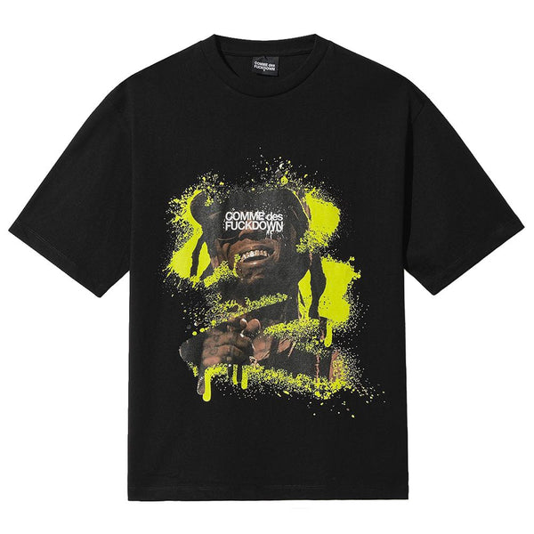Black Cotton T-Shirt Comme Des Fuckdown