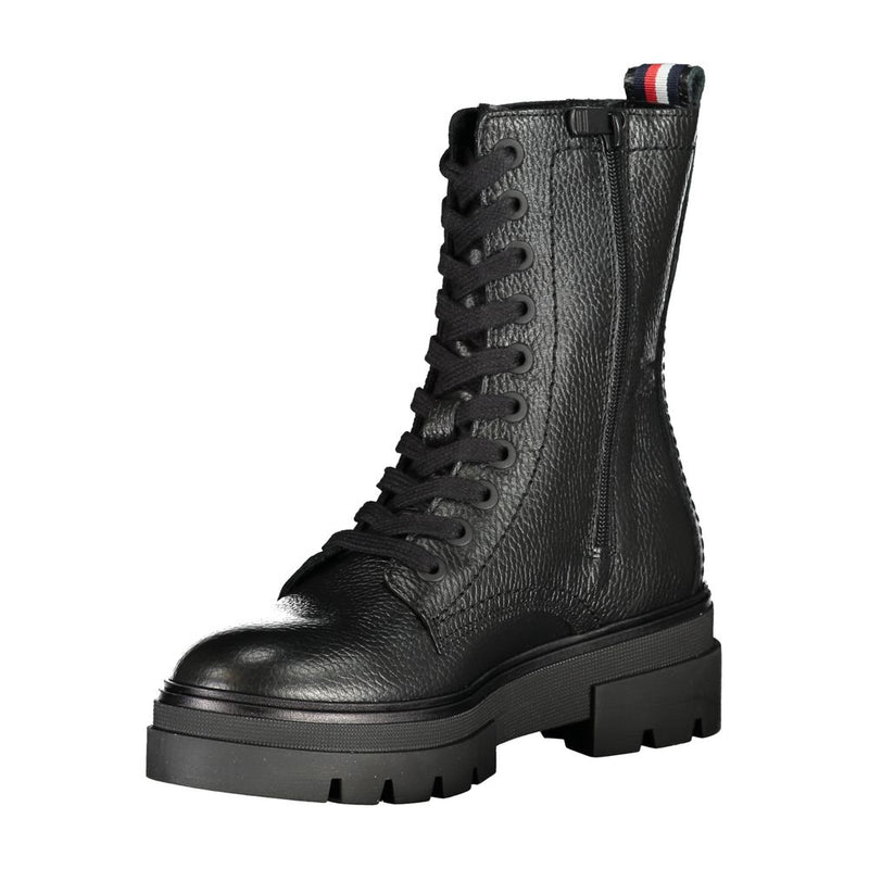 Black Polyester Boot Tommy Hilfiger
