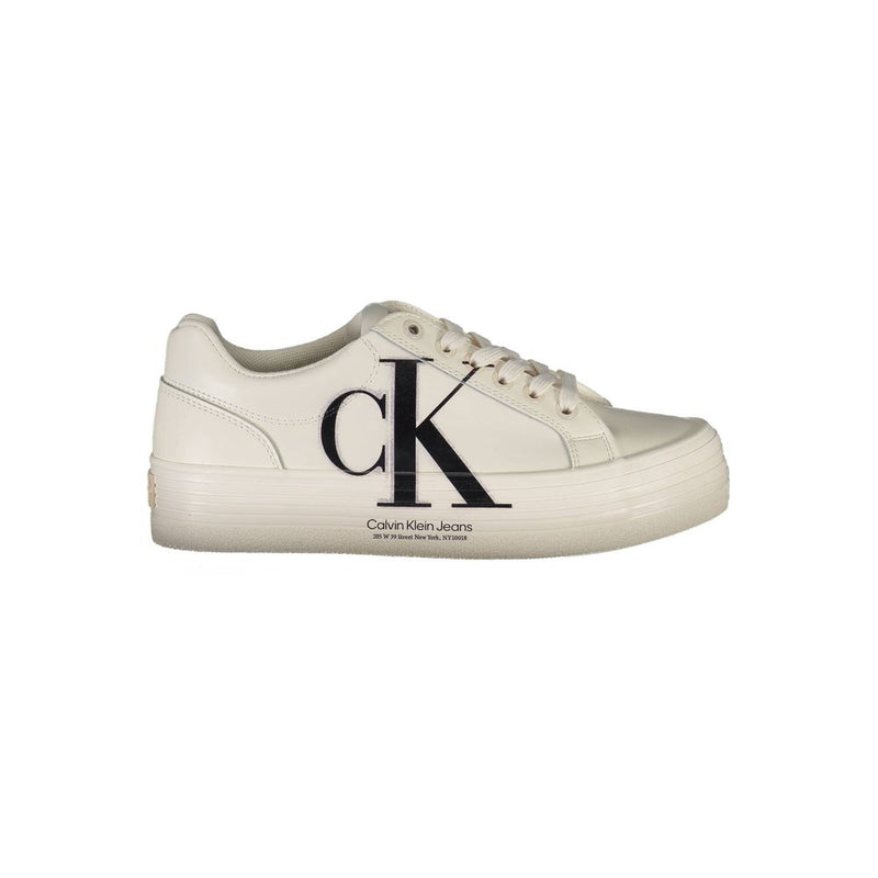 White Polyester Sneaker Calvin Klein