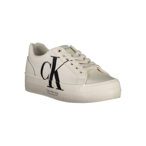 White Polyester Sneaker Calvin Klein