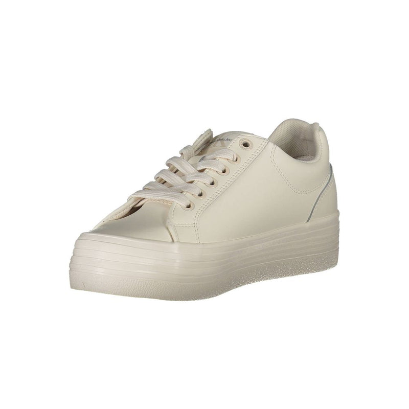 White Polyester Sneaker Calvin Klein