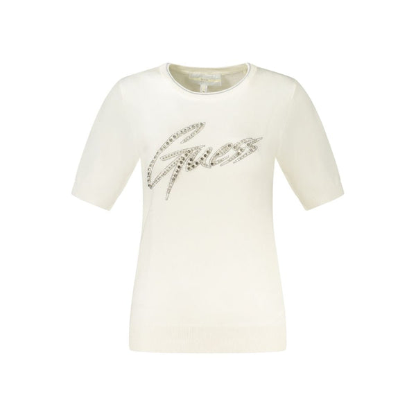 White Viscose Sweater Guess Jeans