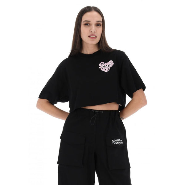 Black Cotton Women T-Shirt Comme Des Fuckdown