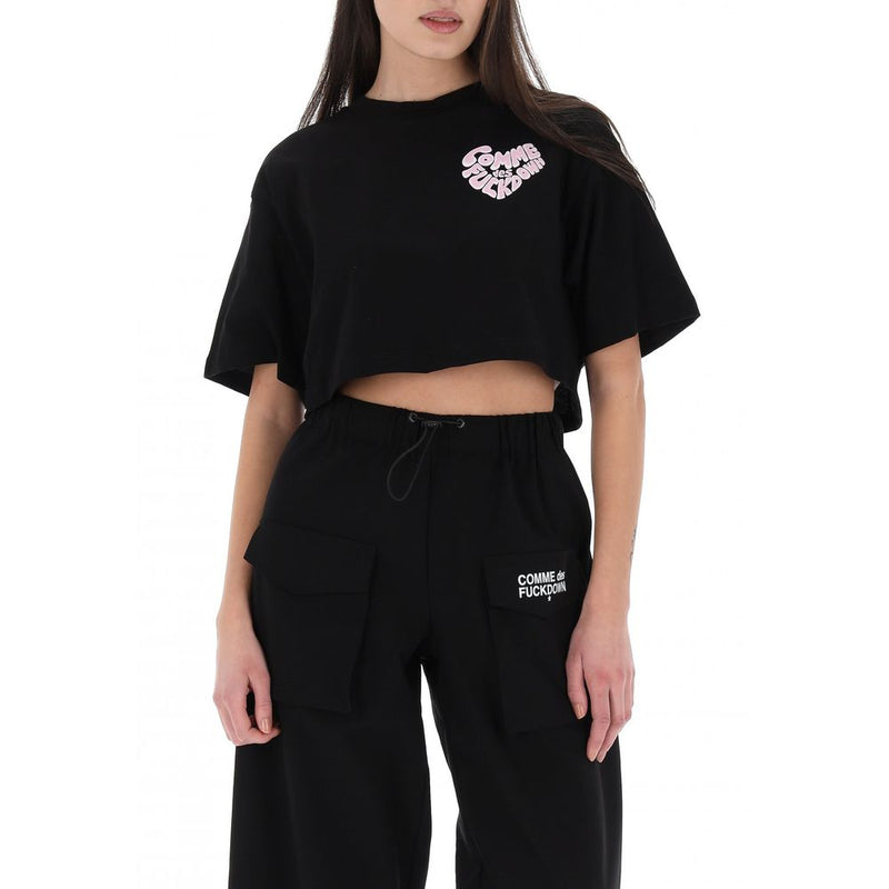 Black Cotton Women T-Shirt Comme Des Fuckdown