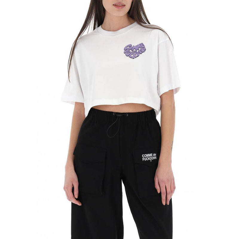White Cotton Women T-Shirt Comme Des Fuckdown