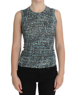 Elegant Blue Wool Vest Pullover Top Dolce & Gabbana