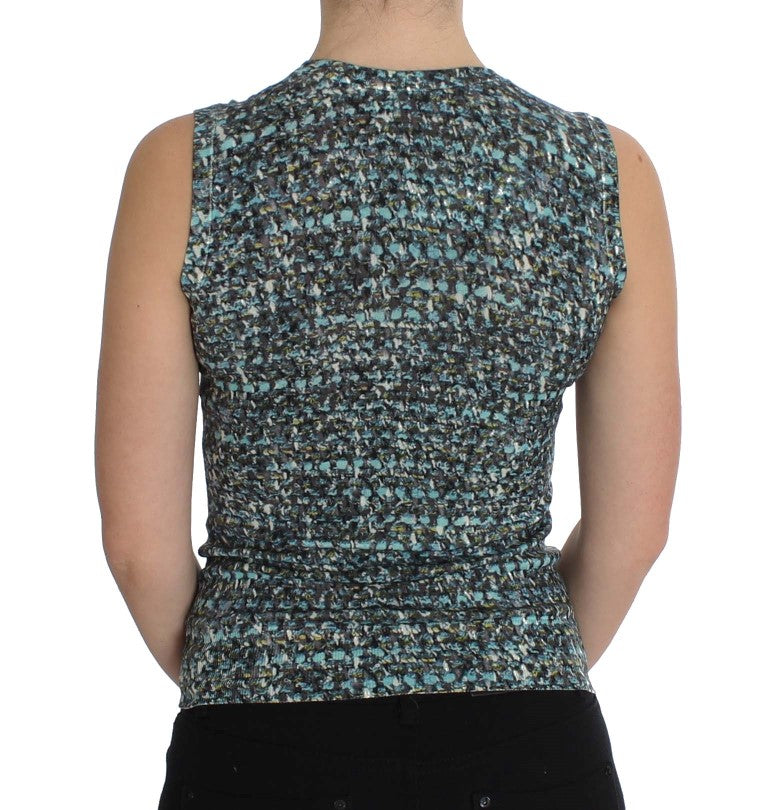 Elegant Blue Wool Vest Pullover Top Dolce & Gabbana