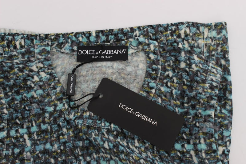 Elegant Blue Wool Vest Pullover Top Dolce & Gabbana