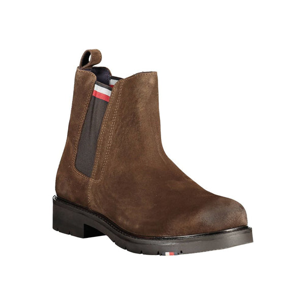 Brown Polyester Boot Tommy Hilfiger