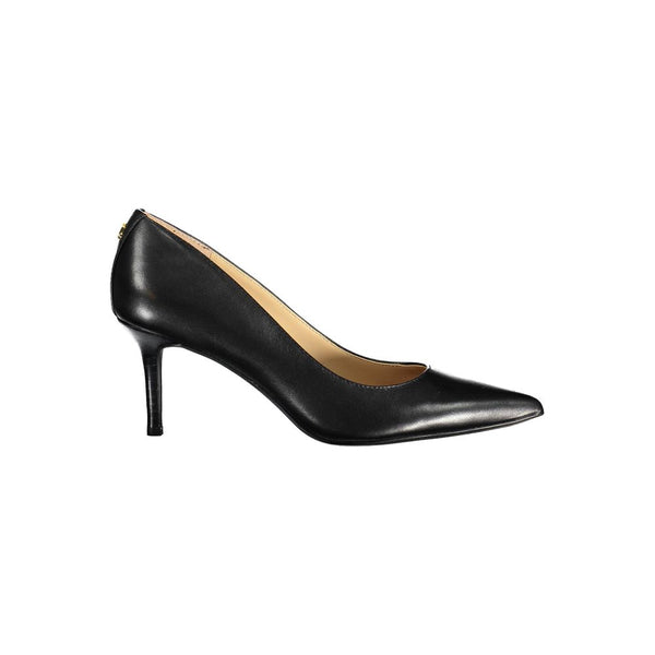 Black Leather Flat Shoe Ralph Lauren