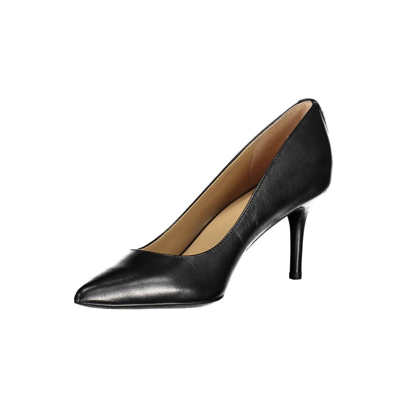 Black Leather Flat Shoe Ralph Lauren