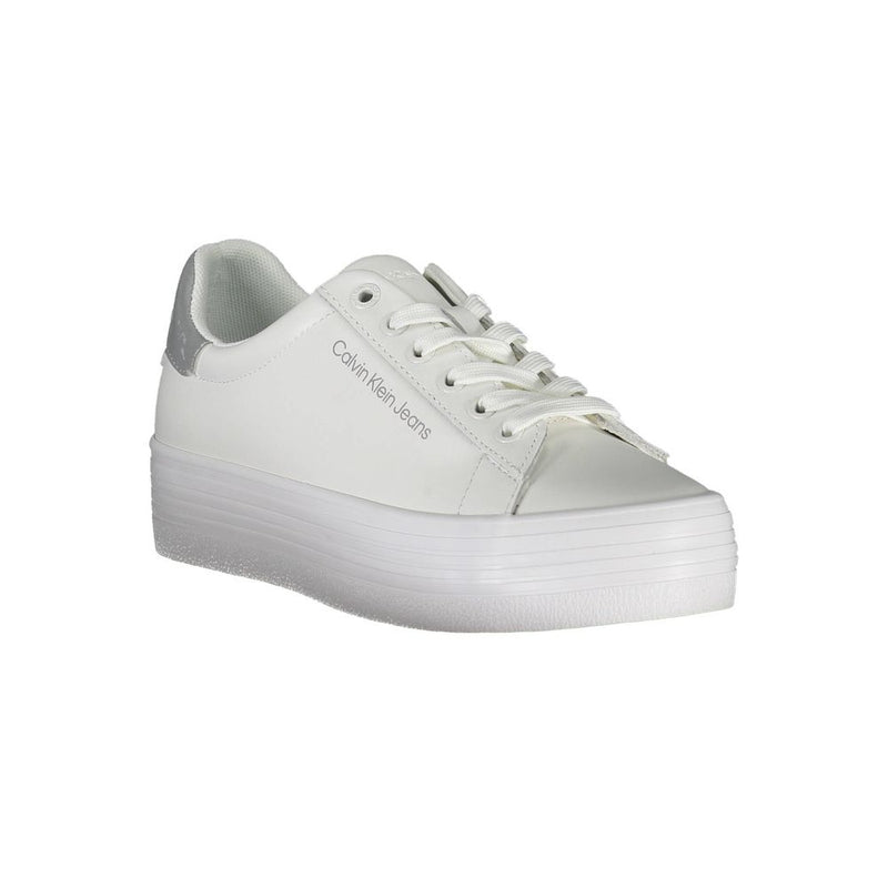 White Polyester Sneaker Calvin Klein