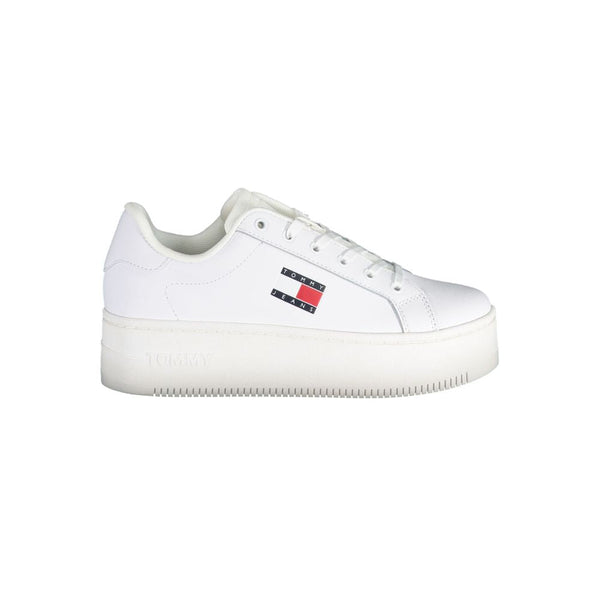 White Polyester Sneaker Tommy Hilfiger
